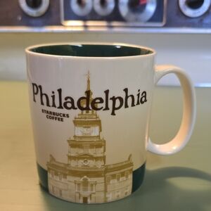 Starbucks Philadelphia Mug - Green and Cream